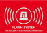 Warning sticker "Alarm" (english), 74X52,5mm front view