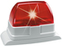 Xenon flashing light, red front view right