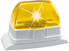 Xenon flashing light, yellow front view right